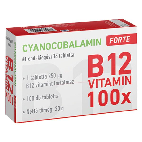 Cyanocobalamin FORTE B12 vitamin étrend-kiegészítő tabletta 100x