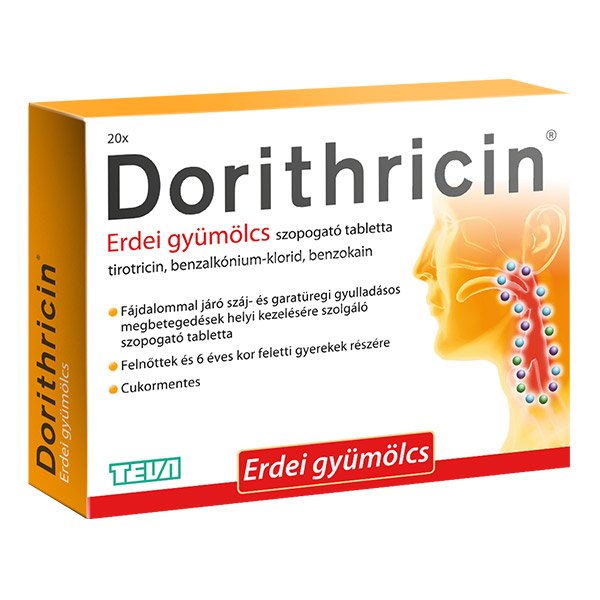 Dorithricin erdei gyümölcsös szopogató tabletta 20x