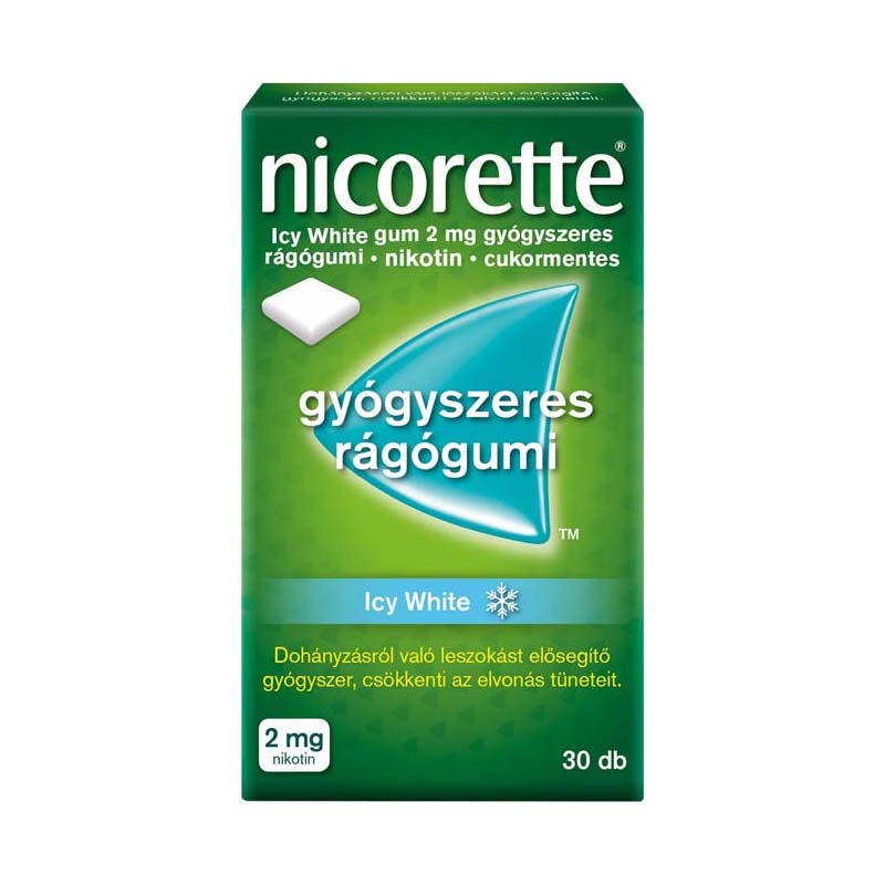 Nicorette Icy White 2 mg gyógyszeres rágógumi 30x